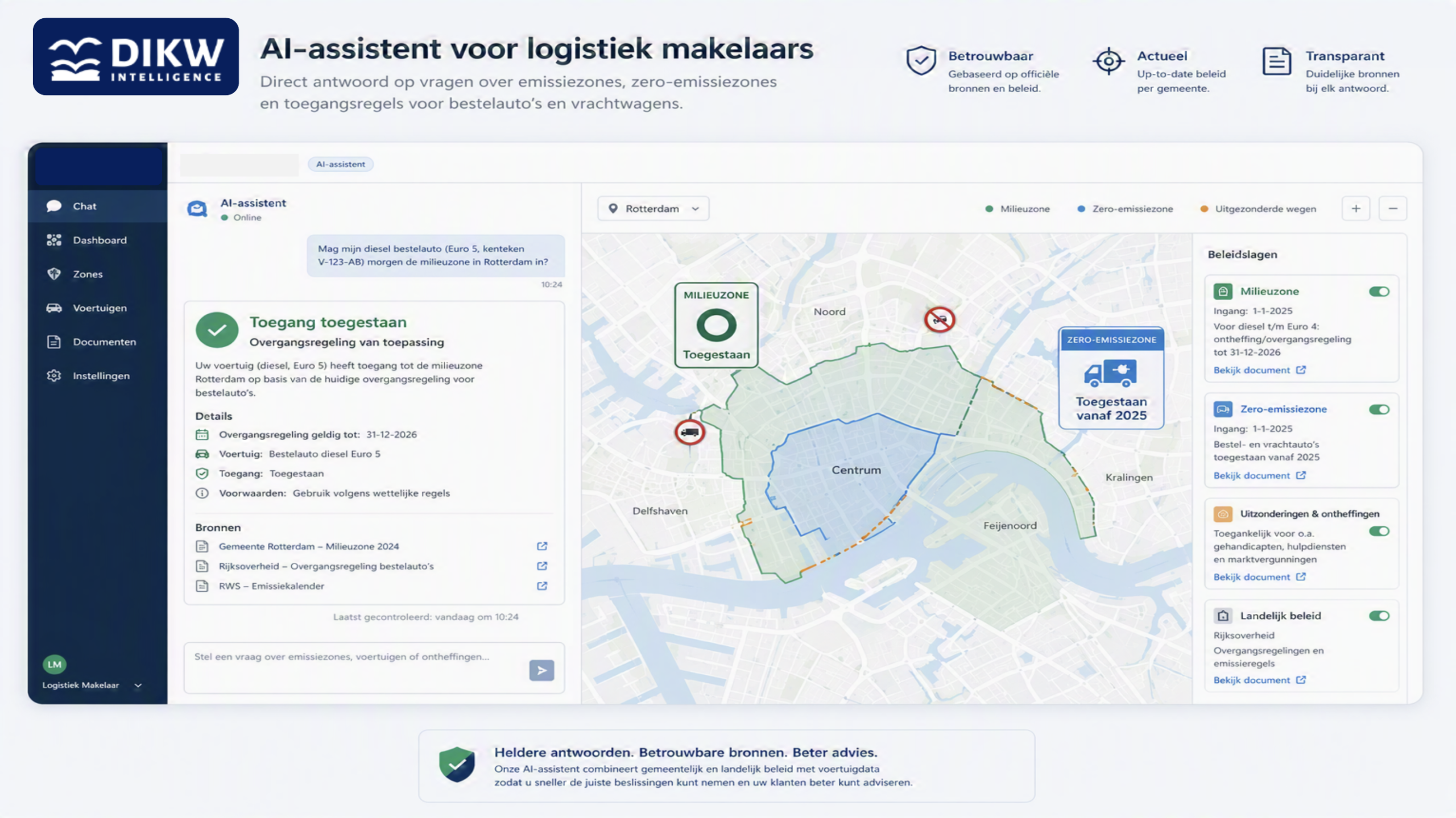 voorbeeld van een chatbot en ai-assistent voor logistiek makelaars